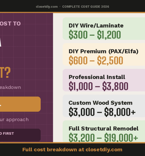 How Much Does It Cost to Convert a Bedroom into a Walk-In Closet? (2026)
